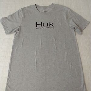 HUK Performance Fishing T-shirt, Men's Size M, Extra Length,‎ Gray